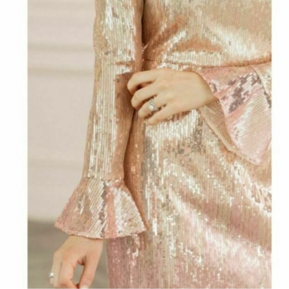 Rachel Parcell Sequin Long Sleeve Pink Ombré Dress Size XS - Picture 14 of 14